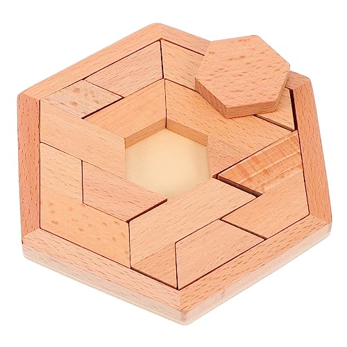 ifundom Tangram Puzzle Hexagon Puzzle Spiel Für Jungen Und Mädchen 1 Set Holz Tangram Sicher Für Baby Kreative von ifundom