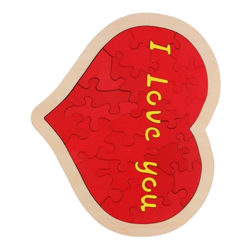 ifundom 1 Set Holz Liebespuzzle Herzförmiges Puzzle Holzpuzzle Brett Romantisches Herz Puzzle Brett Romantisches Holzpuzzle „Ich Liebe Dich“ Puzzle Valentinstag Puzzles Rot von ifundom