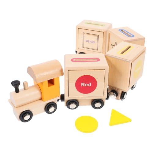 ifundom 1 Set Holzeisenbahn Kindereisenbahn Spielzeugfarben Erkennungsspielzeug Kinder Lehnwerkzeug Sortierspielzeug Interaktives Spielzeug Spielzeugeisenbahn Zusammengebautes von ifundom