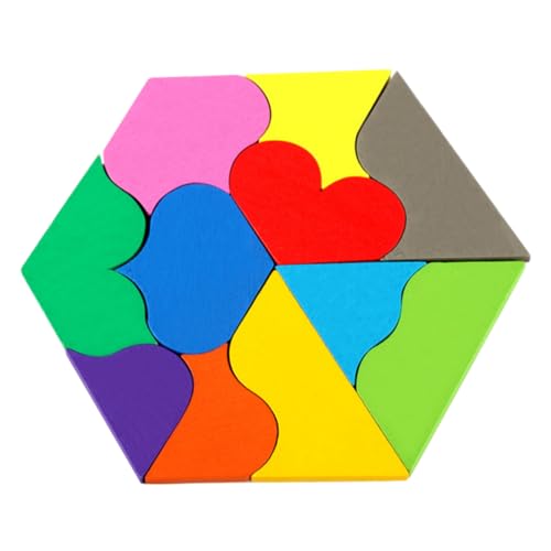 ifundom 1 Set Holzpuzzle Hexagon Rätselspiel Für Geometrisches Lernspielzeug Zur Der Frühen Entwicklung Und Interaktives Für Eltern Und von ifundom