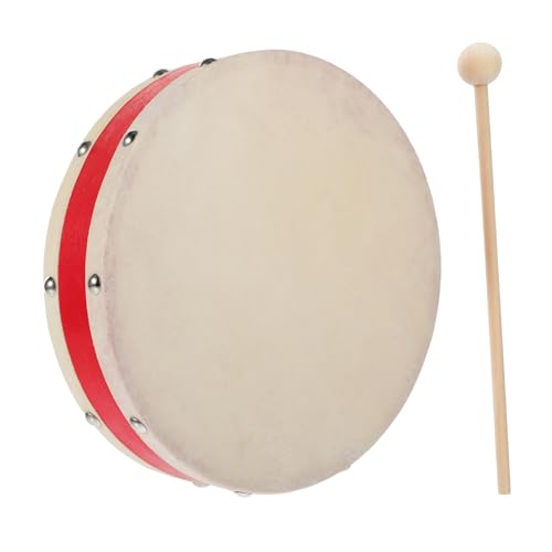 ifundom 1 Set Kinderspielzeug Tamburin Musikinstrument Percussion Trommel Instrument Percussion Trommel Holz Handtrommel Percussion Instrument Trommel Schaffell von ifundom