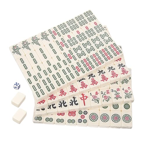 ifundom 1 Set Mahjong Spielzubehör Lustiges Mahjong Set Kleines Mahjong Set Lustiges Mahjong Spielzeug Harz von ifundom