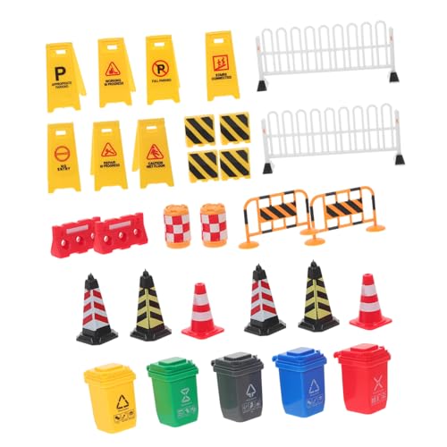 ifundom 1 Set Miniatur Verkehrssperre Mini Spielzeug Für Kinder Mini Simulationsmodell Mini Straßensperre Mini Verkehrssperre Spielzeug Mini Straßenschild Spielzeug von ifundom