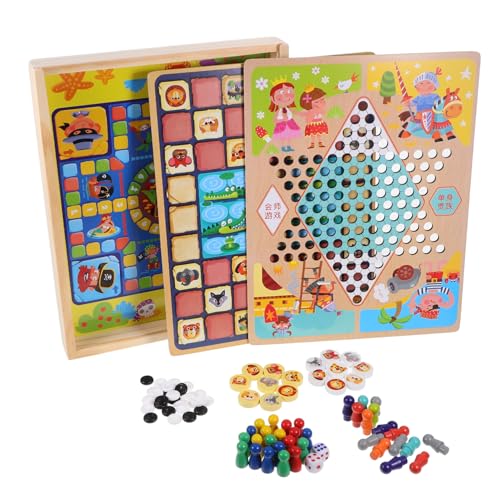 ifundom 1 Set Multifunktionales Schachspielzeug Ludo Spiel Gänsespiel Schachspiel Für Anfänger Leiterspiel Schachbrett Lernspielzeug Interaktives Schachspielzeug Dame Spiel von ifundom