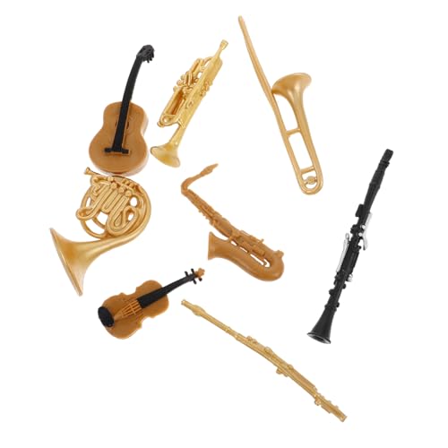 ifundom 1 Set Musikinstrumenten Set Gitarren Dekor Spielzeug Musikinstrumente Mini Miniatur Trompete Miniatur Holzblasinstrument Modelle Saxophon Party Dekorationen von ifundom