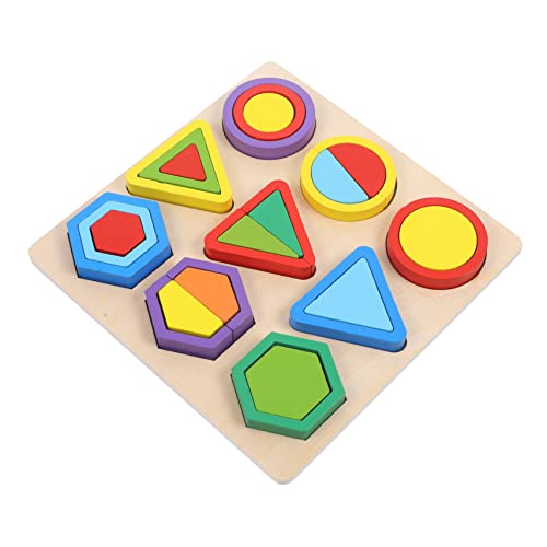 ifundom Geometrische Formen Holzpuzzles Kinder Spielzeug 1 Set Regenbogen Bauklötze Pädagogisches Puzzle Für Lernspielzeug Zur Formen Und Farbenkenntnis von ifundom