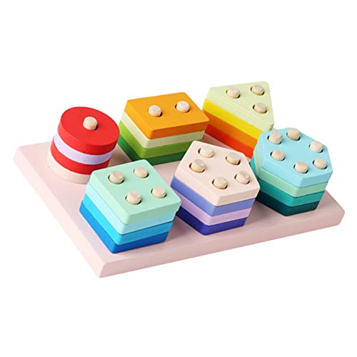 ifundom 1 Set Säulen Set Passende Bausteine Form Stapelspielzeug Montessori Sortierspielzeug Form Puzzle Für Kleinkinder 1–3 Form Spielzeug Für Kleinkinder 1–3 Spielzeug Für Kinder von ifundom