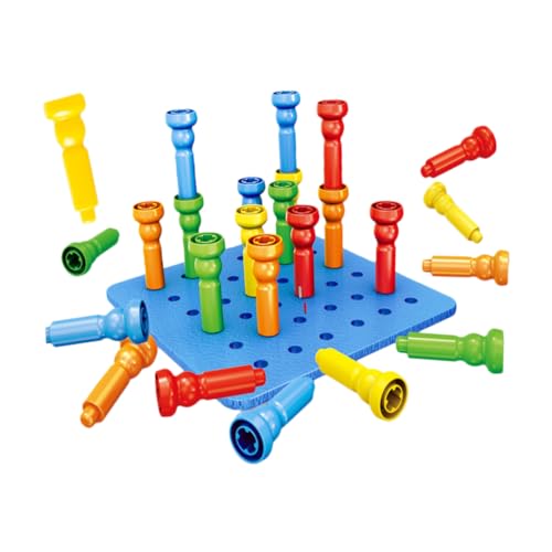 ifundom 1 Set Stecktafel Für Kleinkinder Spielzeug Zum Sortieren Und Zählen Von Farben Stecktafel Mit Steckpuzzle Für Feinmotorik Und Frühe Bildung von ifundom