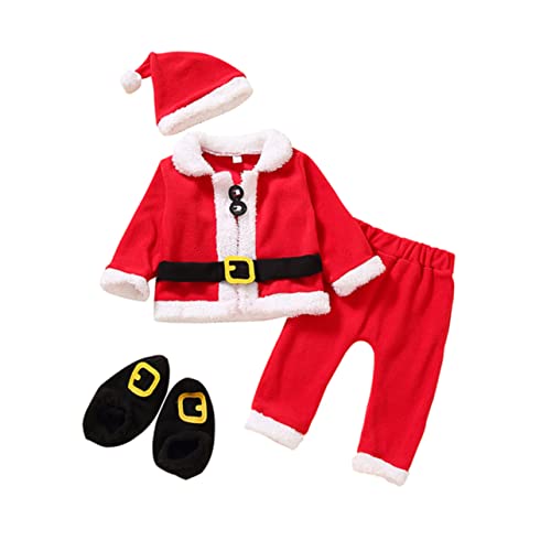 ifundom 1 Set Weihnachten Vierteiliges Set Festival Outfit Kinderanzüge Für Jungen Weihnachts Cosplay Kostüm Maskerade Outfit Weihnachten Weihnachtsmann Kleidung Weihnachtskleidung von ifundom