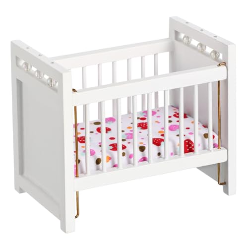 ifundom 1Pc Miniatur Puppenhaus Zubehör Dekorative Mini Babybett öbel Modell Purem Für Kinderzimmer Perfekt Als Mini Accessoire Und Für ädchen Und Jungen von ifundom