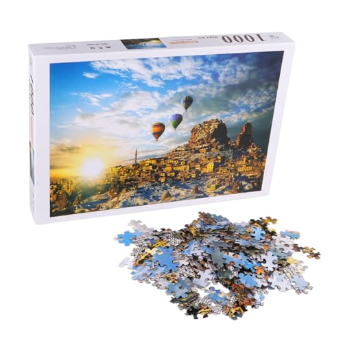 ifundom 1000 Stück Papier Puzzle Heißluftballon Puzzles für Erwachsene Pädagogisches Puzzle Mann von ifundom