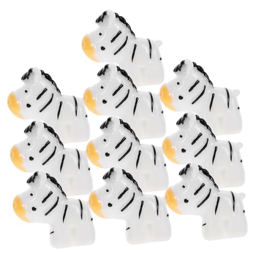 ifundom 10 STK Mini-Zebra-Ornament Mini-tierfiguren Miniaturen Plüsch Kinderwagenspielzeug Bausatz Matschige Spielzeuge Mini-Enten Gefälscht Zwerge Zebra-Figuren Tierspielzeug Tiere Weiß von ifundom