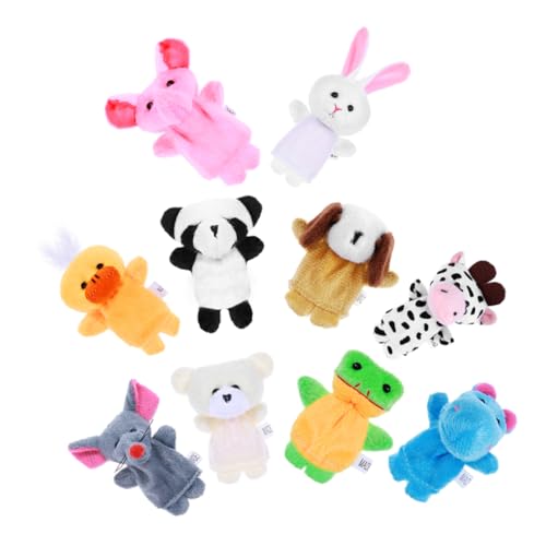 ifundom 10 Stück Beruhigende Handpuppen Marionetten Lernspielzeug Fingerspielzeug Tiere Fingerpuppen Für Handfingerpuppe Geschichtenerzählpuppen Plüsch von ifundom