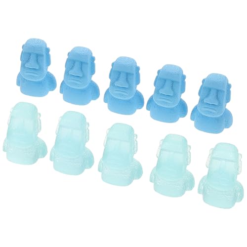 ifundom Landschaft Sand Tisch Statue Nacht Glow 10pcs Moai Figuren für von ifundom