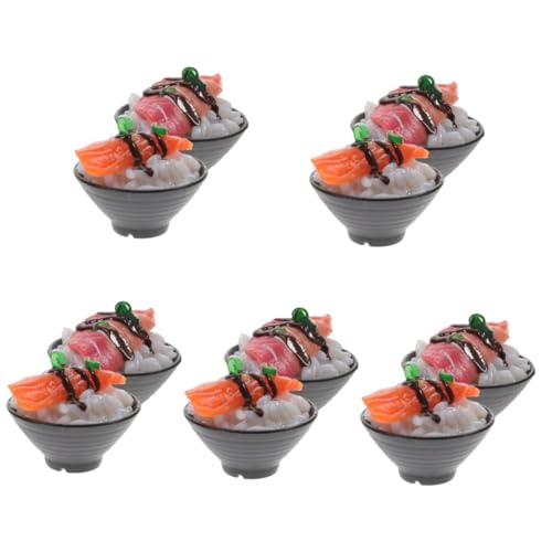 ifundom 10 Stück Simulierter Sushi Reis Rollenspiel Simulation Reis Lebensmittel Simulation Lebensmittelmodell Gefälschte Lebensmittel Spielzeug Küche Lebensmittel von ifundom