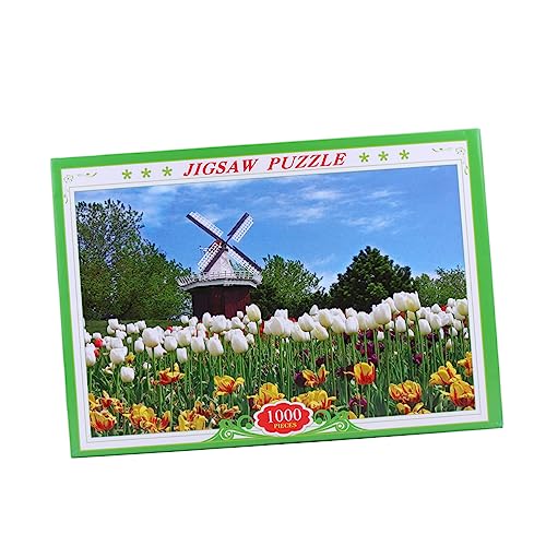 ifundom 1000 Stück 1 Satz Puzzle für Erwachsene rätsel Puzzlespiele Puzzle kinderpuzzle puzzlekleber Puzzlematte Modernes Tulpen-Puzzle Papierpuzzle-Landschaft von ifundom