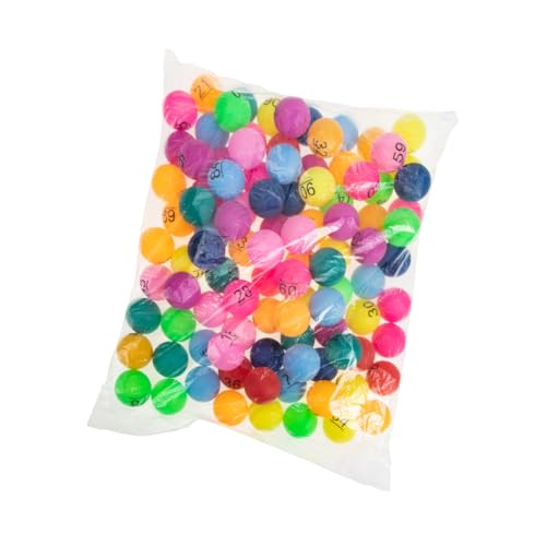 ifundom 100St Farbe Zahlenball Automatenbälle Bingokugeln mit Käfig Bunte Pong-Bälle Bingo-Ersatzkugeln Spielzähler plastikball kunststoffball Lotteriekugeln lustige Lottokugeln Colorful von ifundom