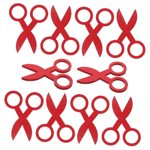 ifundom 10Pcs Scherenspielzeug für pädagogisches lernspiel Holzspielzeug für Kleinkinder Scrapbooking-Zubehör Scherenschnitt für Kinderschere hölzern rot von ifundom