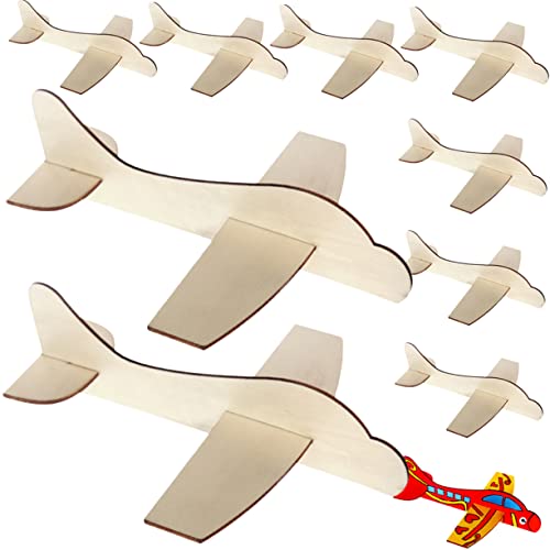 ifundom 10St Leere Holzflugzeuge Leere Flugzeugspielzeuge Ebene 3D-Fahrzeugmodell Kinderspielzeug Kinder bastelset basteln für Kinder leeres Flugzeugspielzeug Flugzeug Spielzeug für Kinder von ifundom