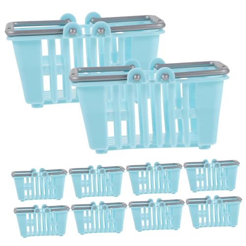 ifundom 10St Mini-Einkaufskorb kühlkorb einkaufskorb Storage Baskets spielzeugkorb kunststoffkorb Kid Toys Aufbewahrungskörbe Körbe aus Rattan künstlicher Korb Korb-Modell Plastik Sky-Blue von ifundom