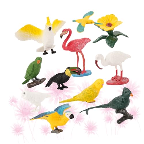 ifundom 10st 10 Stück Mini-vogelmodell Flamingo-Figur Papageienfiguren Vogelspielzeug Für Kinder Kleine Vogelfiguren Lernspielzeug Gefälschtes Vogelspielzeug Tierwelt Figur Ara-Figur von ifundom