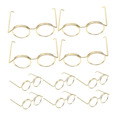 ifundom 10st Puppenzubehör Puppenbrillen Accessoires Für Puppenkleidung Entzückende Mini-Brille Brille Zum Anziehen Der Puppe Basteln Sie Eine Brille Zum Dekorieren Metall Golden von ifundom