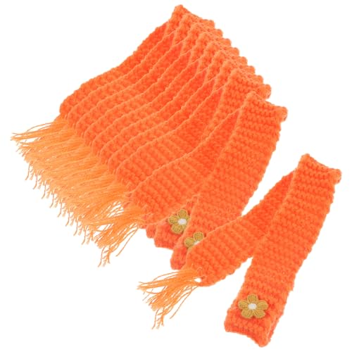 ifundom 10st Schal Oben Bestickt Spitze Mit Fransenbesatz Haarschal Aus Seide Garn Zum Häkeln Kleidung Babywindeln, Puppenunterwäsche Miniatur Favorisieren Girlande Pampas Baumwolle Orange von ifundom