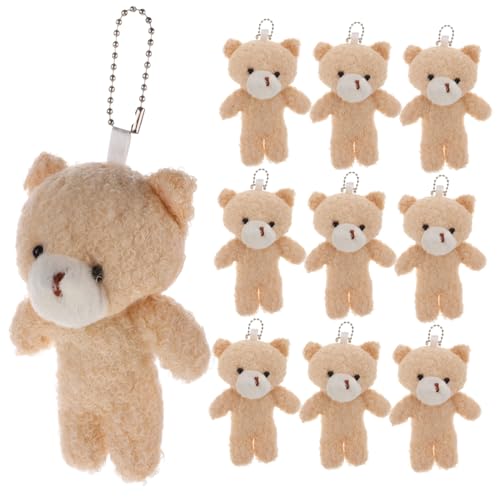 ifundom 10st Teddybär- Kleiner Bär Kleiner Plüschbär Kleiner Ausgestopfter Bär Mini-kuschelbären Bär Schlüsselanhänger Partygeschenke Tragen Trägt Masse Pp Baumwolle Beige von ifundom