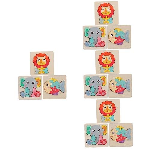 ifundom 12 STK Puzzle tierisches Rätsel Formsortierer für Kleinkinder Kleinkindspielzeug Erwachsene rätselbuch Kinder laubsägen für Kinder Safe Toy kleines Rätsel Kleinkind rätsel hölzern von ifundom