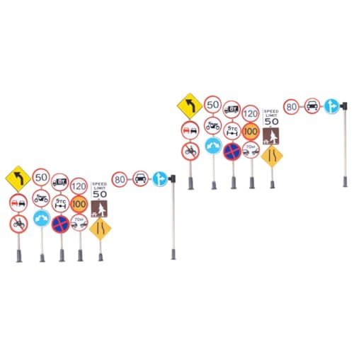 ifundom 12 STK Zubehör Für Mikrolandschaften Hilfsmittel Für Den Schulunterricht Zebrastreifen-signalspielzeug Bahnübergang Zeichen Mini-zubehör Vorgeben Sandkasten Abs Plus Edelstahl Kind von ifundom