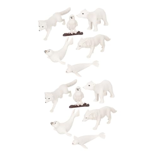 ifundom 12 STK Tiermodelle Für Den Winter Spielzeug Für Kleine Tiere Kinder, Die Spielzeug Spielen Mini-Spielzeug Realistische Polartiere Eisbärenfiguren Figur Waldtiere Babytiere Abs von ifundom