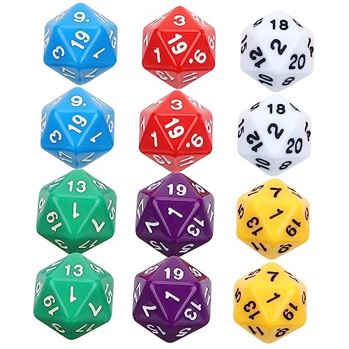 ifundom 12 Stück 20 Würfel digitaler Spieltisch Tischspiele настольные игры Board Games Virtu brettspiel boardgame Ludo brettspiel настольная игра Board gamees Mathe-Spiele Acryl von ifundom