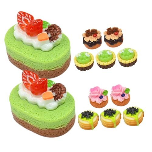 ifundom 12 Stücke Miniatur Obst Kuchen Puppenhaus Spielzeug Kuchen Puppe Dekorative Mini Kuchen von ifundom