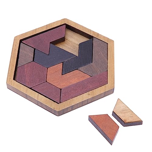 ifundom 12 Teiliges Holzspielzeug Hexagon Tangram Puzzle Kreatives Legespiel Für Fördert Logisches Denken Und Feinmotorik Ideales Puzzle Für Die Entwicklung Von Kindern von ifundom