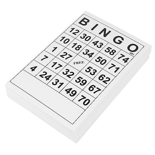 ifundom 120St Bingo-Karten Bingo familienspiele brettspiel Spielkarten für Events Bingo Zubehör Karten für Pokerspiele Lanyard Lanyard Bingo-Papier interessantes Bingospiel Weiß von ifundom