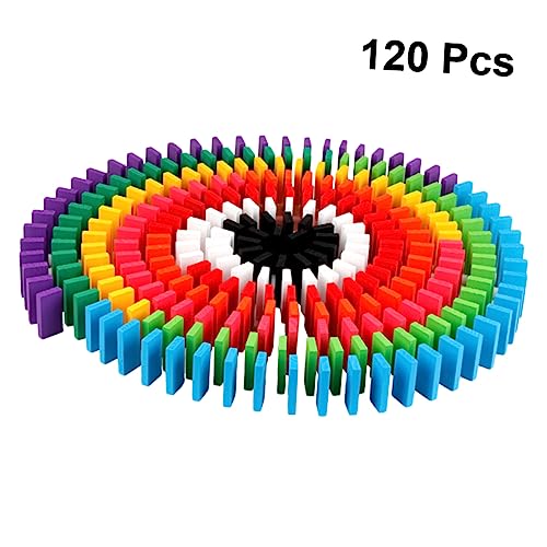 ifundom 120st Domino-bausteine Spielzeug Holzbausteine Bambus Colorful von ifundom