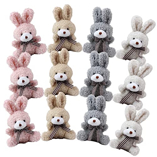 ifundom 12St Hase Schlüsselanhänger Fuzzy-Häschen-Schlüsselanhänger Mini gefüllter Hase Bunny Schlüsselanhänger Bunny Taschenanhänger Schlüsselanhänger für Frauen Schlüsselanhängerringe von ifundom