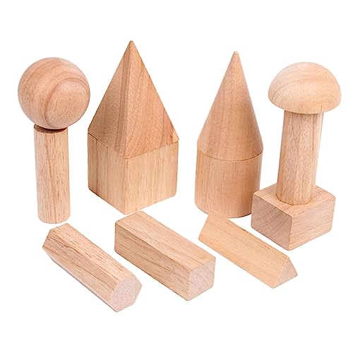 ifundom 12st Geometriebaustein Aus Holz Geometriespielzeug Für Kinder Dreidimensional Geometrische Blockbausteine Spielzeug Zum Bauen Von Bausteinen D Bausteine Geometrie-baustein Bambus von ifundom