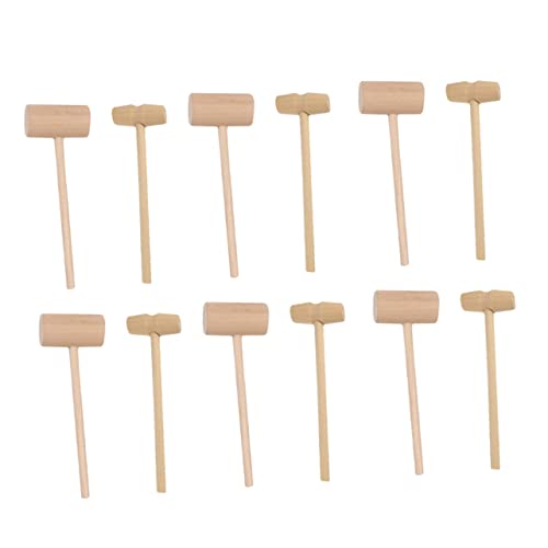 ifundom 12st Massivholz Hammer Kleinkindspielzeug Mini-Kuchen Meeresfrüchte-Hammer Kleiner Schalentierhammer Muschelhammer Pädagogisches Babyspielzeug Puzzle-Spielzeug Minihammer Hölzern von ifundom