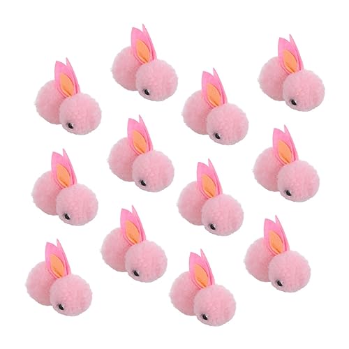 ifundom 12st Plüschhase Hase Plüsch Weihnachtsdekorationen Stoffpuppe Plüschtiere Kaninchen Kuscheltiere Kleiner Häschenplüsch Schöne Hasenpuppenverzierung Rosa von ifundom