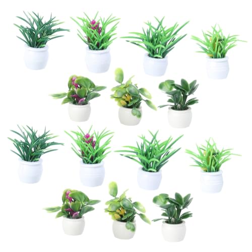 ifundom 14 Stück Teiliges Miniatur Bonsai Mini Dekoration Künstliche Topfpflanzen für Puppenhaus Micro Landschaft DIY Modell Zubehör ifundom 14 Stück Teiliges Miniatur Bonsai Mini Dekoration Künstliche Topfpflanzen für Puppenhaus Micro Landschaft DIY Modell Zubehör von ifundom