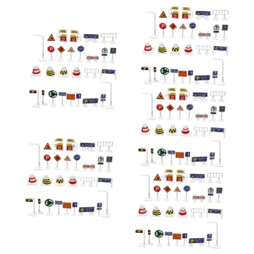 ifundom 140 STK Verkehrszeichen für Kinder Straßenspielzeug Pappstraße Spielzeug Mini-Verkehr verkehrszeichen Spielzeug verkehrszeichen Kinder Ampelspielzeug Straßenschilder Plastik von ifundom
