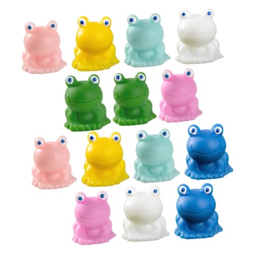 ifundom 14St Miniatur-Froschstatue Miniatur-Tierschmuck Mini-Frosch Frosch Miniaturfiguren Frosch-Cupcake-Topper Cute Decor mikrolandschaft entzückende Tierstatue Tierfigur aus Harz von ifundom