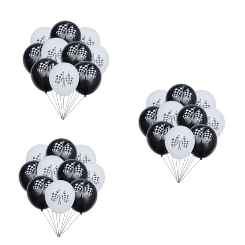 ifundom 150 Stück 12 Ballons Mit Rennmotiv Zielflaggenballons Rennflaggendruckballons Rennlatexballons von ifundom