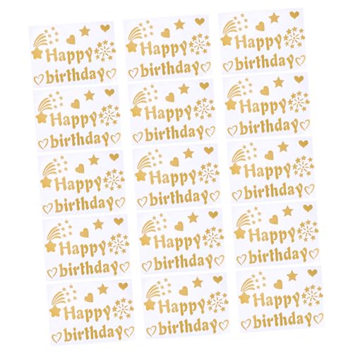 ifundom 15St Ballon-Geburtstags-Aufkleber Party-Aufkleber Alphabet-Aufkleber Ballonpaster Wiederverwendbare Sticker Reusable Stickers Party-Requisiten Geburtstagsballonaufkleber PVC Golden von ifundom