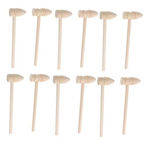 ifundom 16St Kleiner Holzhammer für Austernhammer Jungs Werkbank Werkzeug kinderwerkzeug Educational Toys Minihammer aus Holz Spielhammer hölzern Beige von ifundom