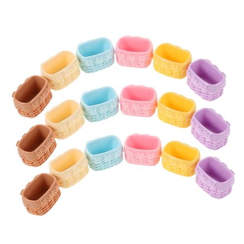 ifundom 18 Stück Teiliges Miniatur Geflochtenes Körbchen aus Widerstandsfähigem Harz Mini Puppenhaus Blumentaschen und Aufbewahrungskörbe für Puppenküche Dekoration für Fantasievolle ifundom 18 Stück Teiliges Miniatur Geflochtenes Körbchen aus Widerstandsfähigem Harz Mini Puppenhaus Blumentaschen und Aufbewahrungskörbe für Puppenküche Dekoration für Fantasievolle von ifundom