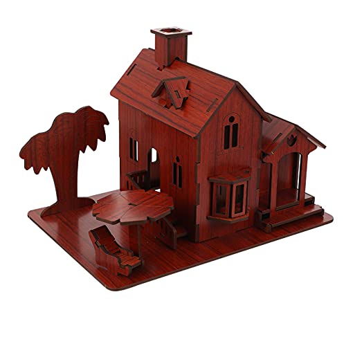 ifundom 1Stk 3D- -Puzzle Puzzle rätselbuch Puzzle Kid Toys Toys Villa-Modell Puzzle-Modell Zusammengebautes Villenmodell Villa-Puzzle Holz Brown von ifundom