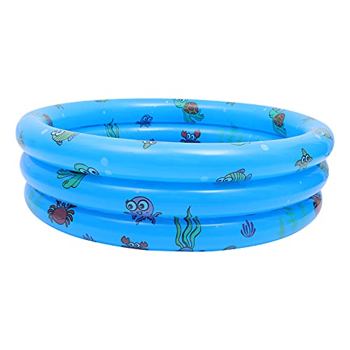 ifundom 1Stk Aufblasbares Schwimmbecken mit DREI Ringen Aufblasbarer Pool für Schwimmbad Pools kinderplanschbecken plantschbecken Schwimmzentrum Kinderbecken PVC Blue von ifundom