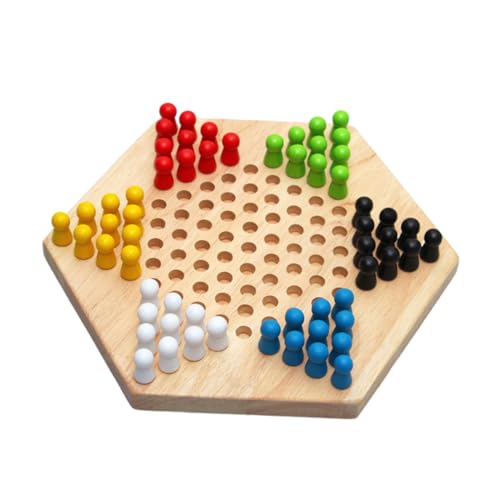 ifundom 1Stk Chinesische Dame aus Holz interaktive Spiele für Kinder Lernspielzeug für Kinder Chinese Checkers dartscheibe Kinder kinderl Checker-Spiel sechseckige Dame aus Holz Hölzern von ifundom